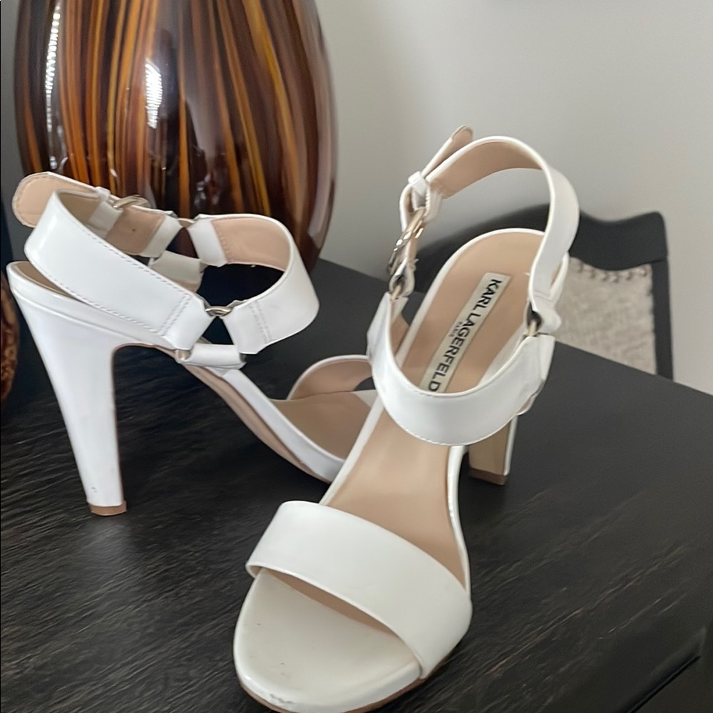 Karl Lagerfeld Elegant White Heels